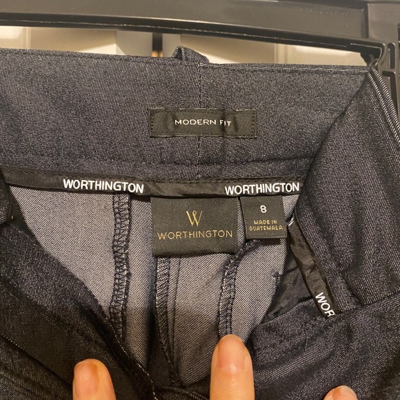 Worthington Women's Modern Fit Blue Denim Trouser Pants In Size 8 - Picture 3 of 15